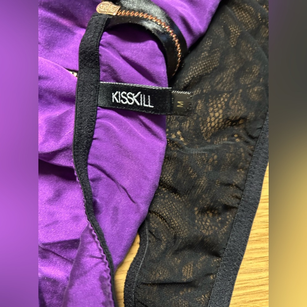 Kiss Kill (Australian brand) Purple and Black Women's Lingerie Set - Picture 3 of 4